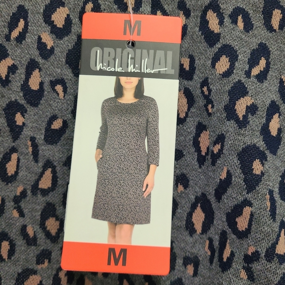 Nicole‎ Miller Leopard Print Women's Dress Size M Nwt